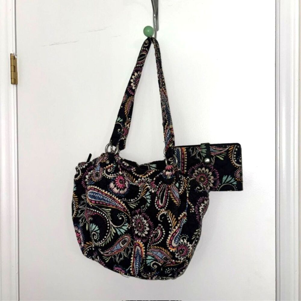 Vera Bradley Glenna Shoulder Tote Bag and Wallet
